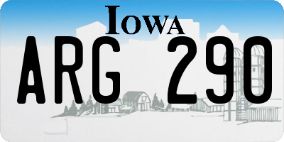 IA license plate ARG290