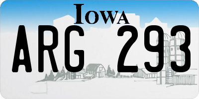 IA license plate ARG293
