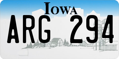 IA license plate ARG294