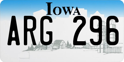 IA license plate ARG296