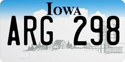 IA license plate ARG298