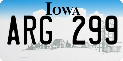 IA license plate ARG299