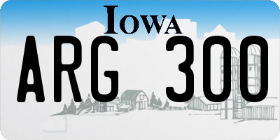 IA license plate ARG300