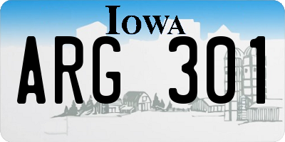 IA license plate ARG301