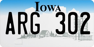 IA license plate ARG302