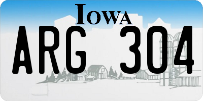 IA license plate ARG304