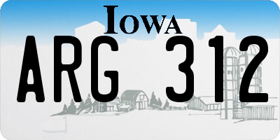 IA license plate ARG312