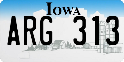 IA license plate ARG313