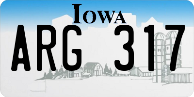 IA license plate ARG317