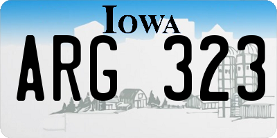 IA license plate ARG323