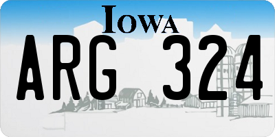 IA license plate ARG324