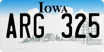 IA license plate ARG325