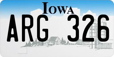 IA license plate ARG326