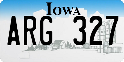 IA license plate ARG327