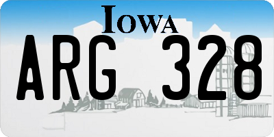 IA license plate ARG328