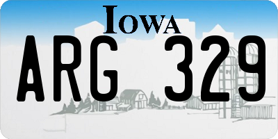 IA license plate ARG329