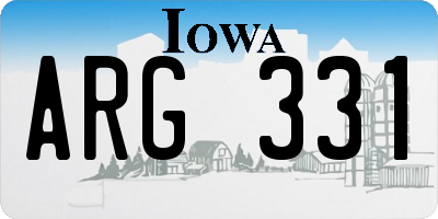 IA license plate ARG331