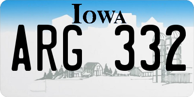 IA license plate ARG332