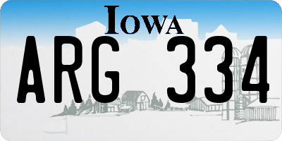IA license plate ARG334