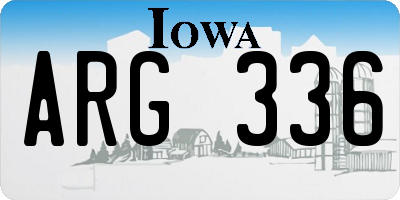 IA license plate ARG336