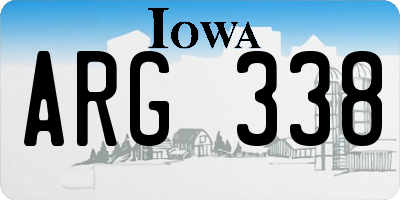 IA license plate ARG338