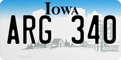IA license plate ARG340