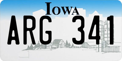 IA license plate ARG341