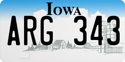 IA license plate ARG343