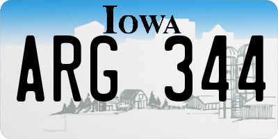 IA license plate ARG344