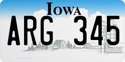 IA license plate ARG345