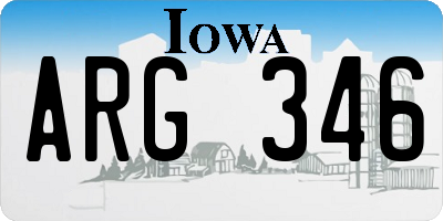 IA license plate ARG346