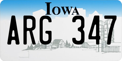 IA license plate ARG347
