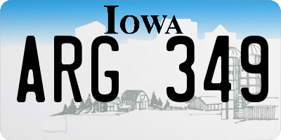 IA license plate ARG349