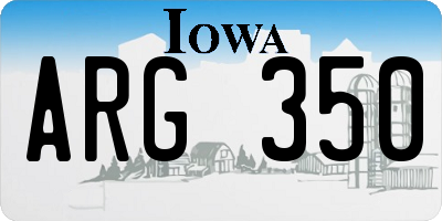 IA license plate ARG350