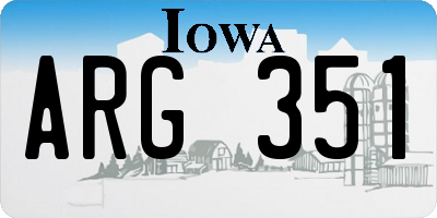 IA license plate ARG351