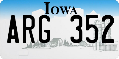 IA license plate ARG352
