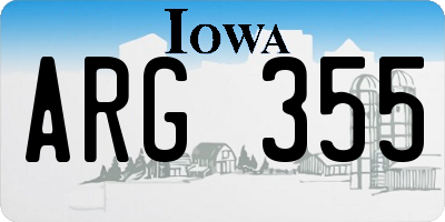 IA license plate ARG355