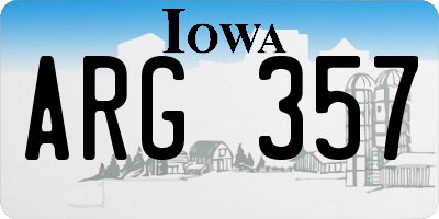 IA license plate ARG357