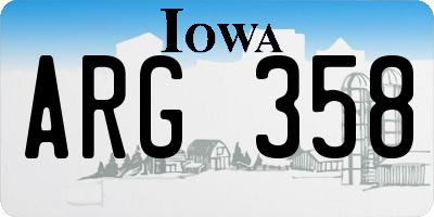IA license plate ARG358