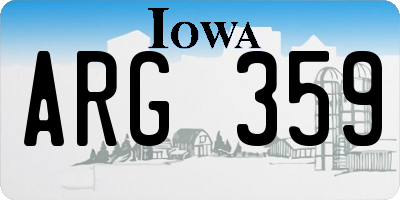 IA license plate ARG359