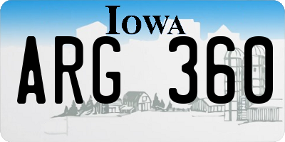 IA license plate ARG360