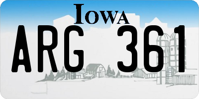 IA license plate ARG361