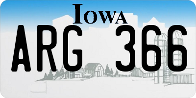 IA license plate ARG366