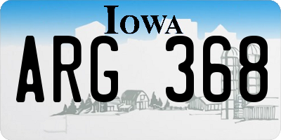 IA license plate ARG368