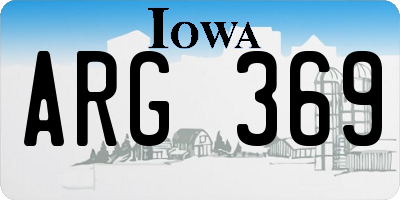 IA license plate ARG369