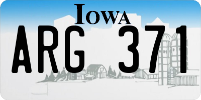 IA license plate ARG371