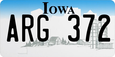 IA license plate ARG372