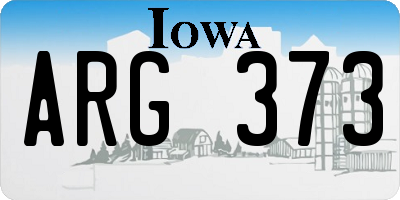IA license plate ARG373