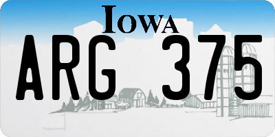 IA license plate ARG375