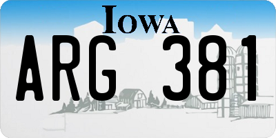 IA license plate ARG381